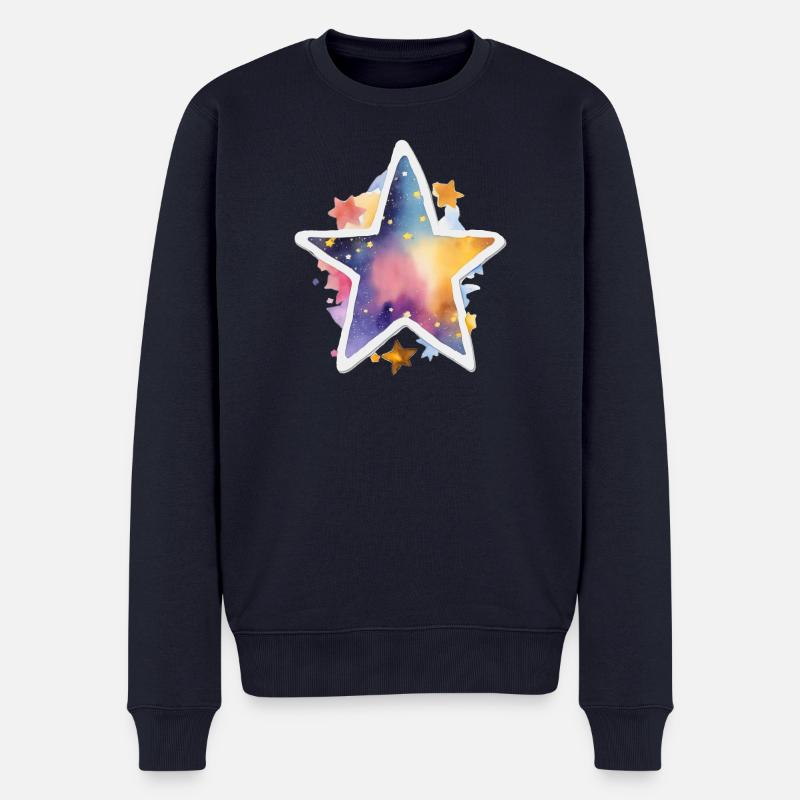 Stern - Männer Premium Bio Pullover - Navy