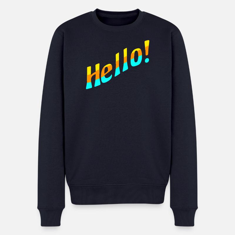 Hello! - Männer Premium Bio Pullover - Navy