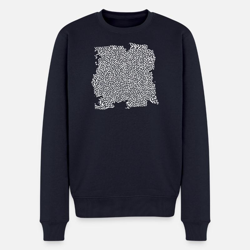 Turing Pattern Blanc - Ver - Pull Premium bio Homme - bleu marine