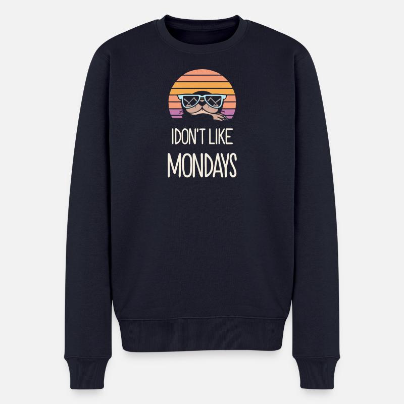 Lustiges Geschenk 'I Don't Like Monday', Murmeltier - Männer Premium Bio Pullover - Navy