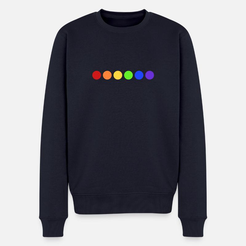 Regenbogen Farbkreise - Männer Premium Bio Pullover - Navy