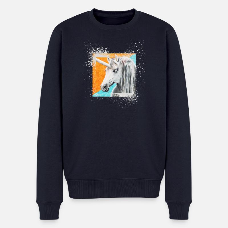 Einhorn Hengst Mietron - Sonja Ariel von Staden - Männer Premium Bio Pullover - Navy