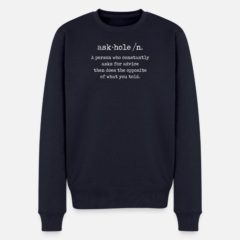 Askhole - Männer Premium Bio Pullover - Navy