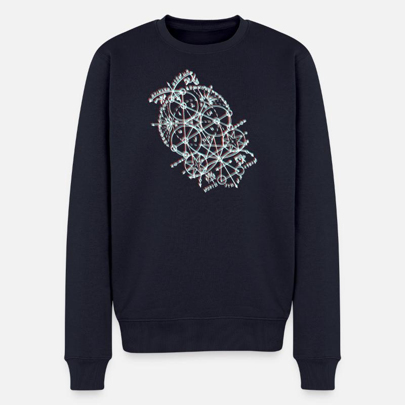 Orbite géométrique anaglyphe - Pull Premium bio Homme - bleu marine
