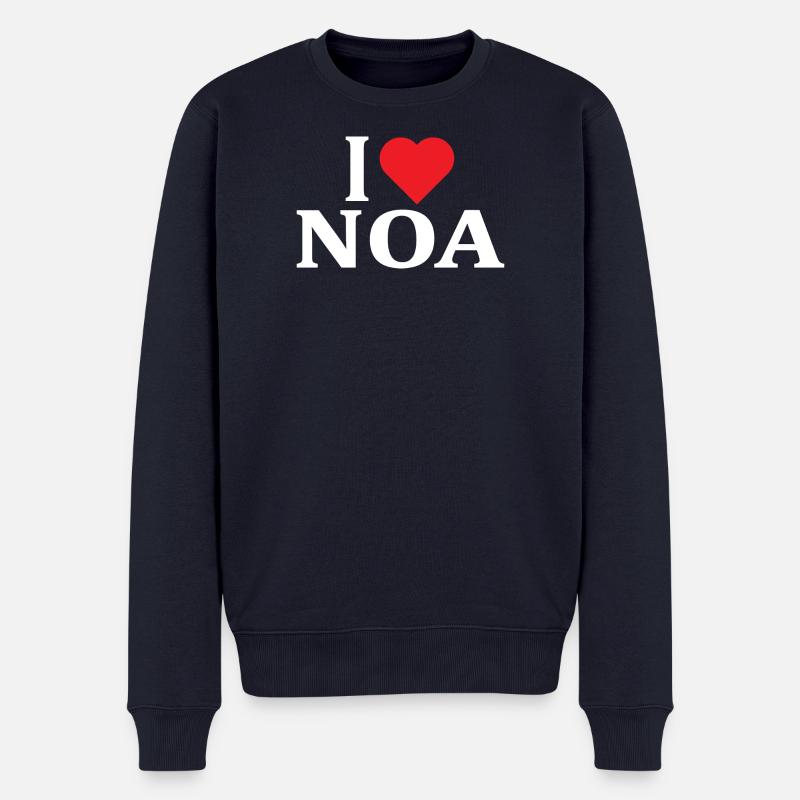 T-Shirt I love Noa T-Shirt Geschenkidee - Männer Premium Bio Pullover - Navy
