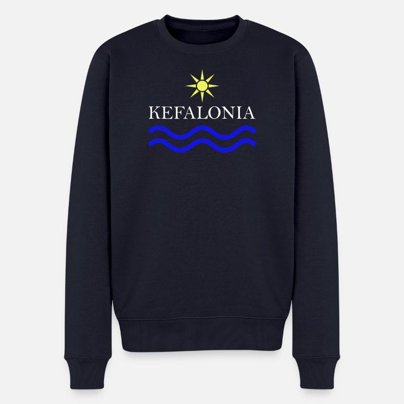 KEFALONIA-Griechenland Sonnenwasser - Männer Premium Bio Pullover - Navy