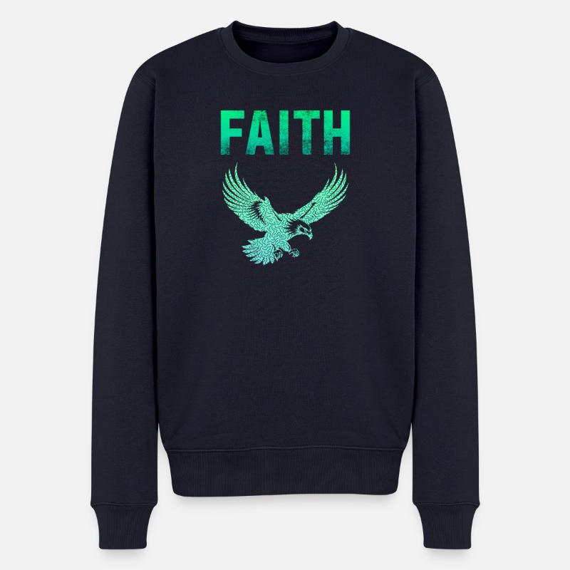 Glaube und Adler Illustration - Männer Premium Bio Pullover - Navy