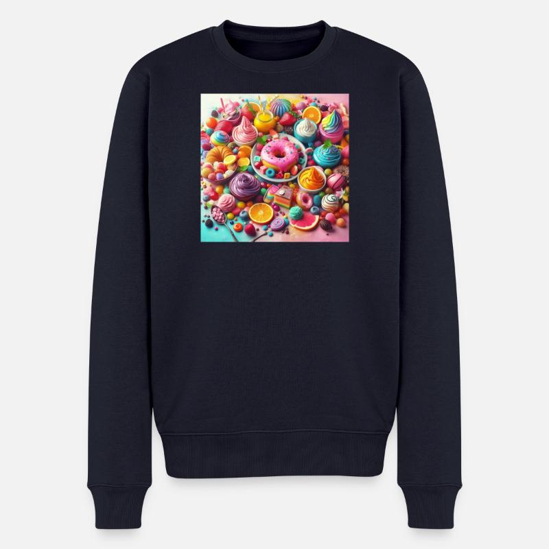 Süßigkeiten und leuchtende Farben - Männer Premium Bio Pullover - Navy
