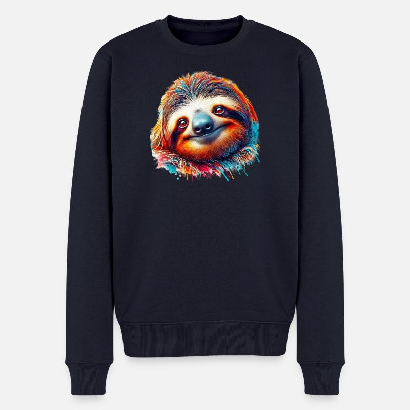 Faultier - Männer Premium Bio Pullover - Navy