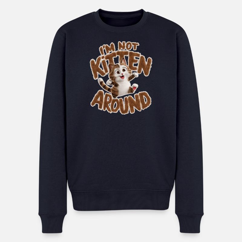 Chat - Je ne suis pas chaton around_2 - Pull Premium bio Homme - bleu marine