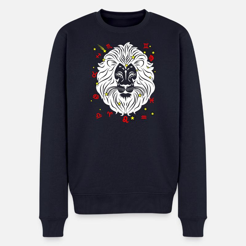 Löwe Farbe - Männer Premium Bio Pullover - Navy