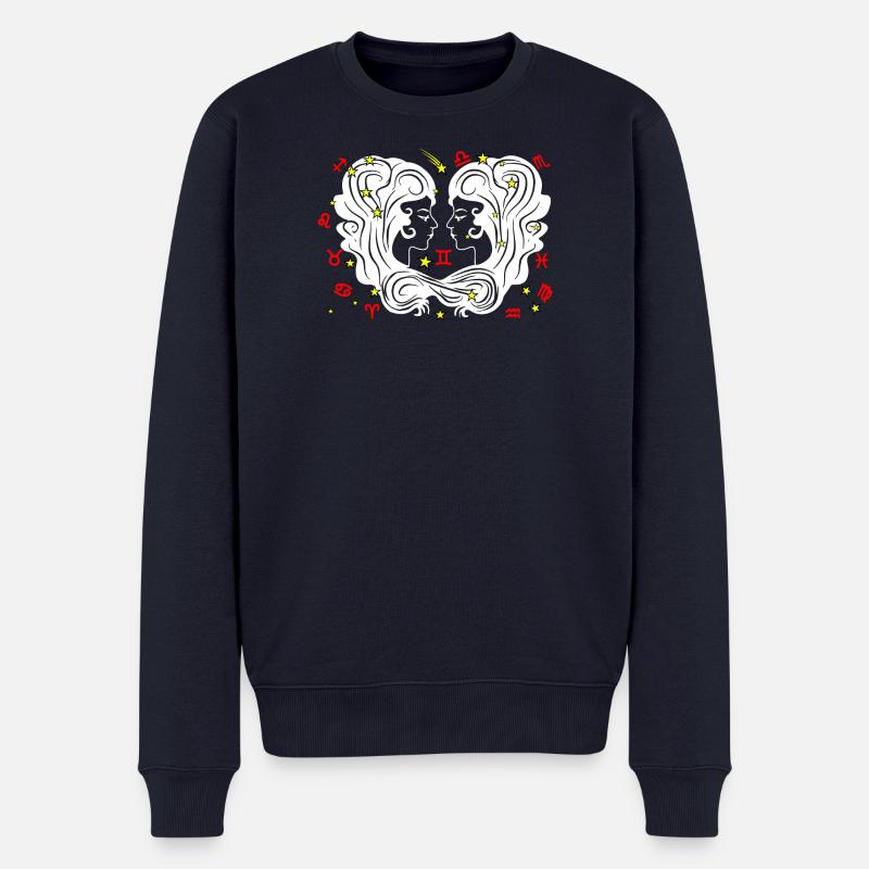 Zweifarbig - Männer Premium Bio Pullover - Navy