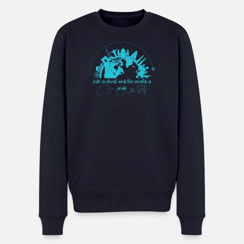 Abenteuer Weltreise Design - Männer Premium Bio Pullover - Navy