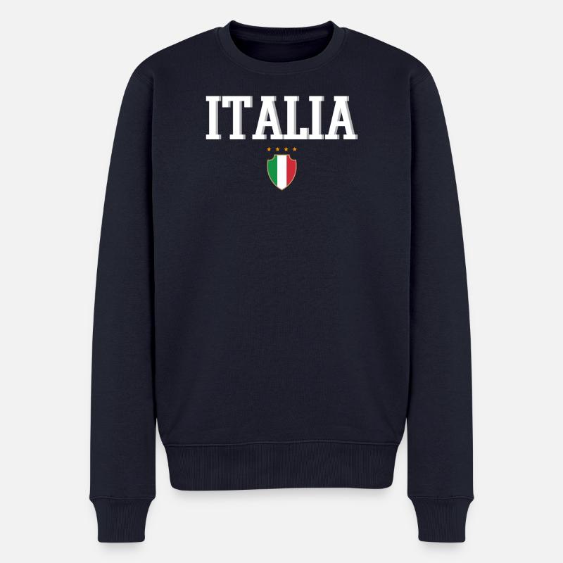 Italien - Männer Premium Bio Pullover - Navy