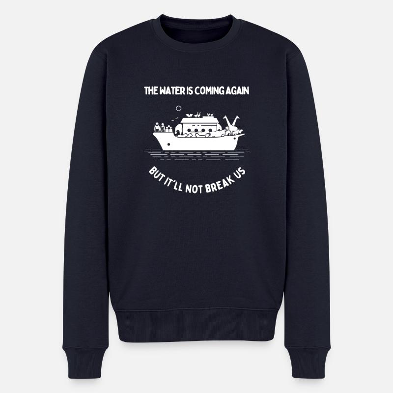 L’eau arrive - Pull Premium bio Homme - bleu marine
