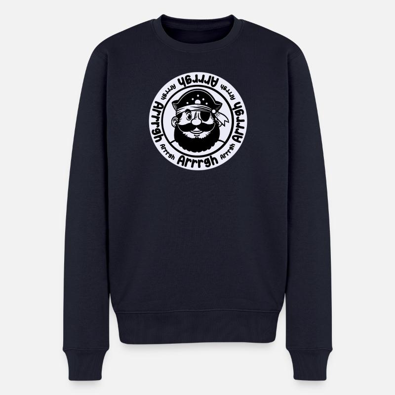 Lustiger Pirat mit Augenklappe - Männer Premium Bio Pullover - Navy