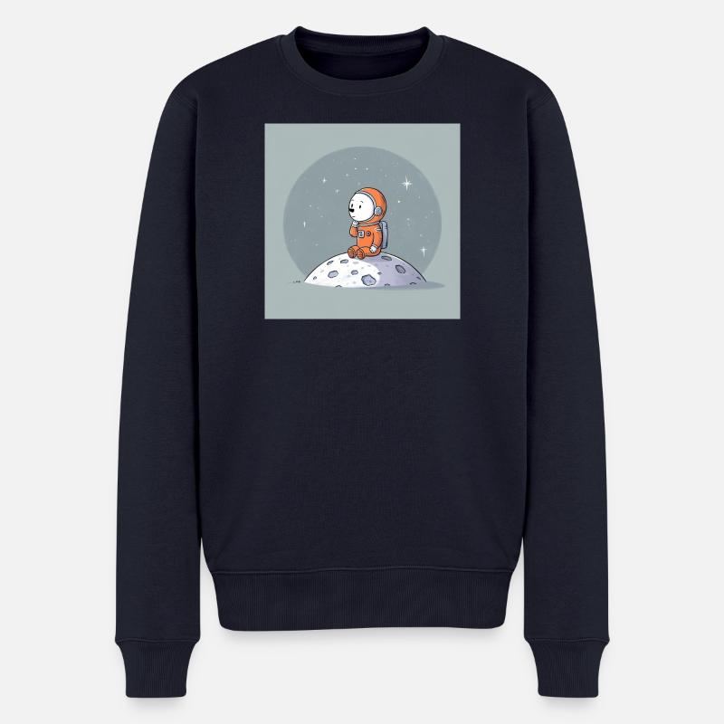 Illustration d’astronaute snob de l’espace - Pull Premium bio Homme - bleu marine
