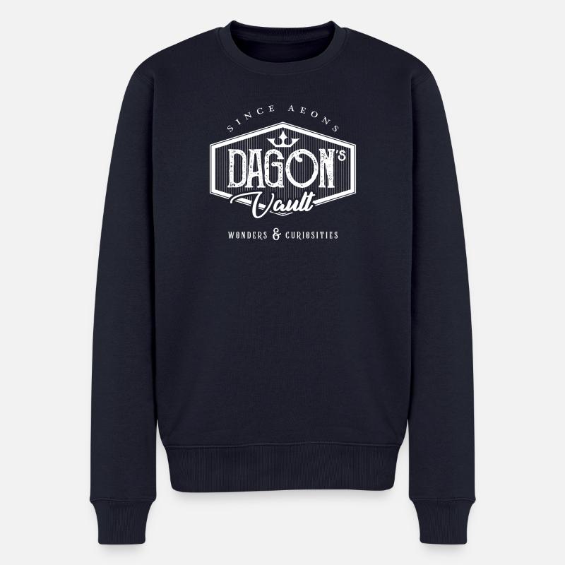 DAGON LOGO BLANC - Pull Premium bio Homme - bleu marine