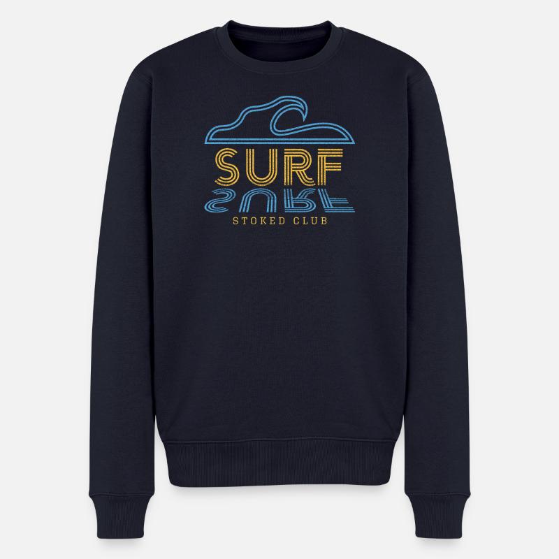 Surf Stoked Club - Vague de surf - Pull Premium bio Homme - bleu marine