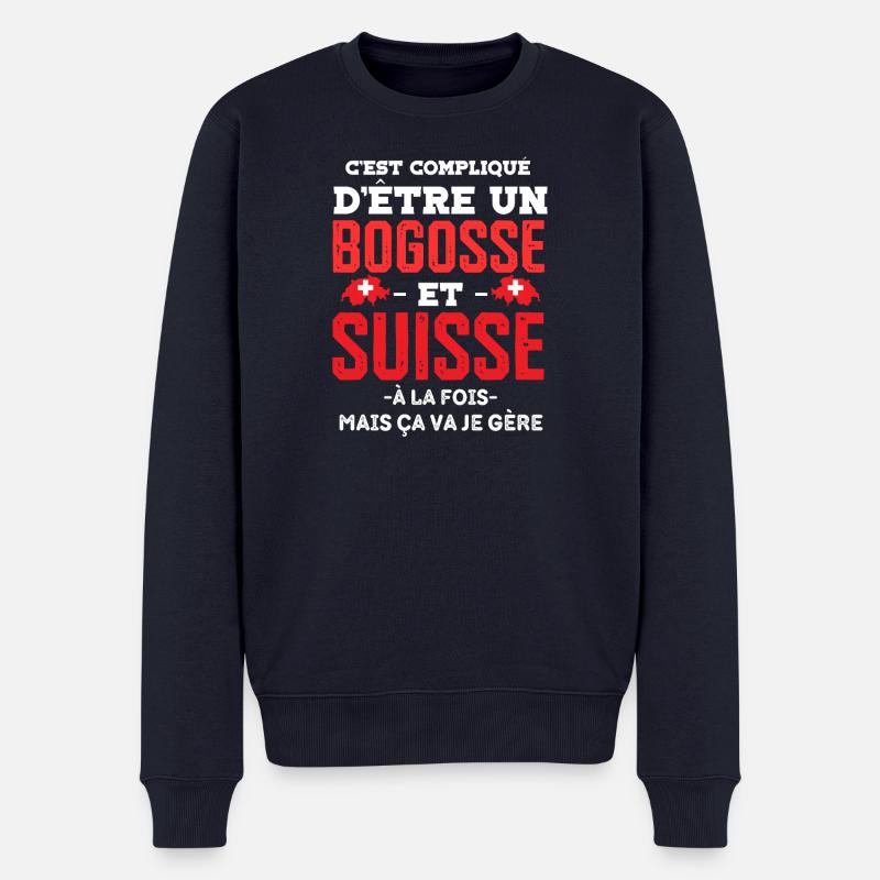 Bogosse et suisse - Pull Premium bio Homme - bleu marine