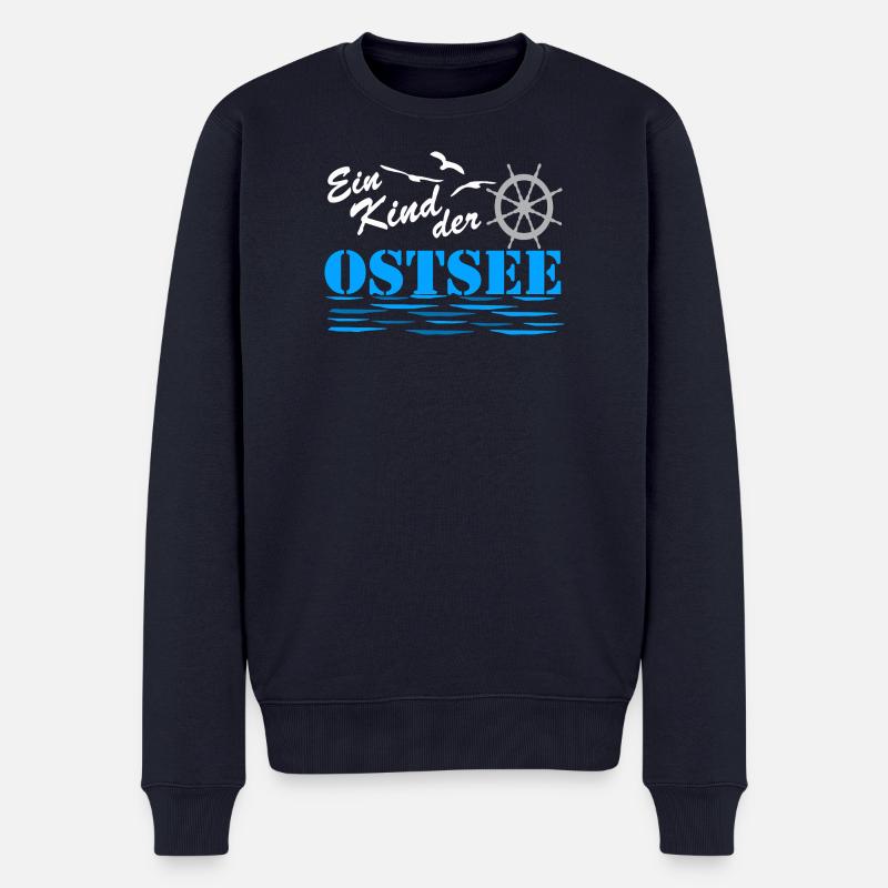 Ostsee Kind Nautik Logo - Männer Premium Bio Pullover - Navy