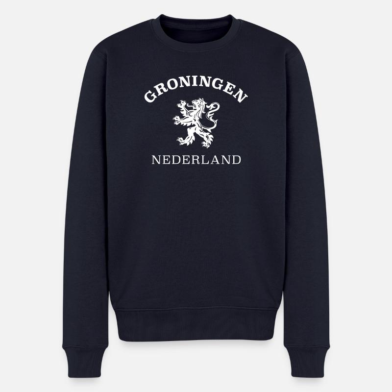 Groningen Nederland Netherlands - Männer Premium Bio Pullover - Navy