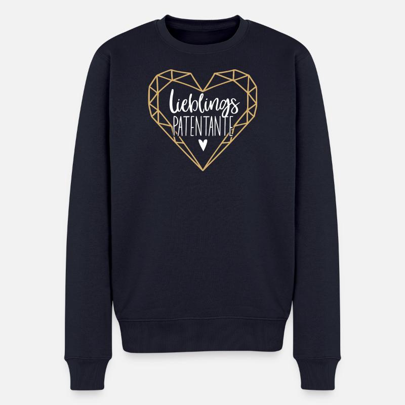 Lieblings Patentante mit Herz - Männer Premium Bio Pullover - Navy