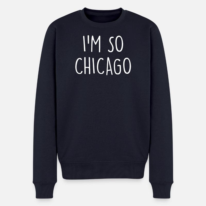Chicago - Männer Premium Bio Pullover - Navy