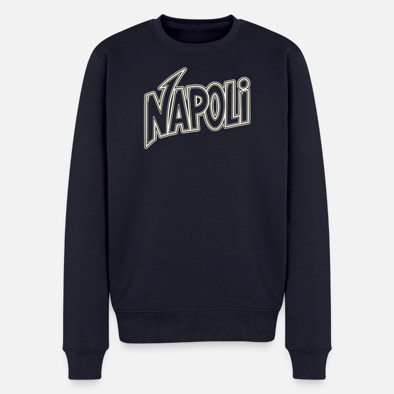 Lettrage néon Napoli - Pull Premium bio Homme - bleu marine