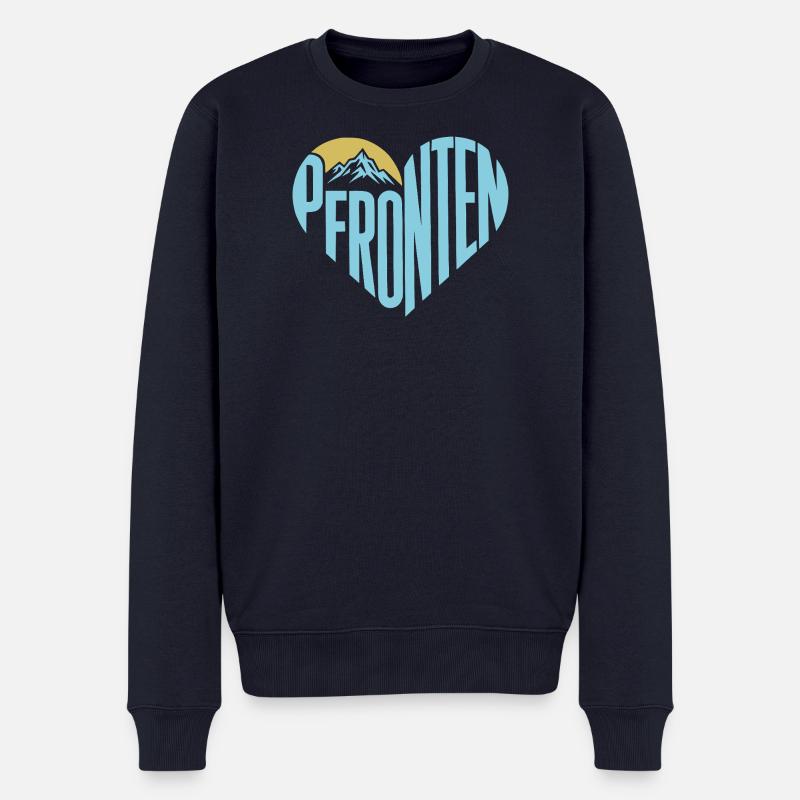 Pfronten Bergherz mit Sonne - Männer Premium Bio Pullover - Navy