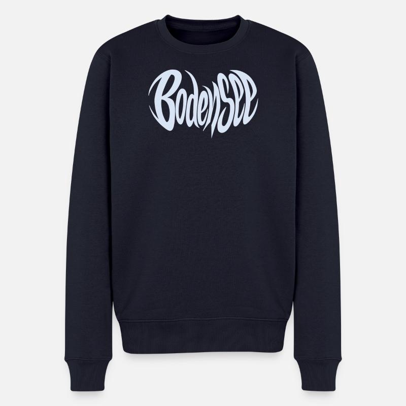 Bodensee Schriftzug - Männer Premium Bio Pullover - Navy