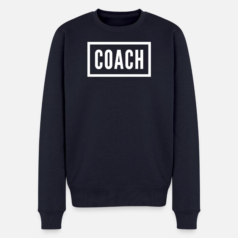Lettre d’entraîneur Monogram Design - Pull Premium bio Homme - bleu marine