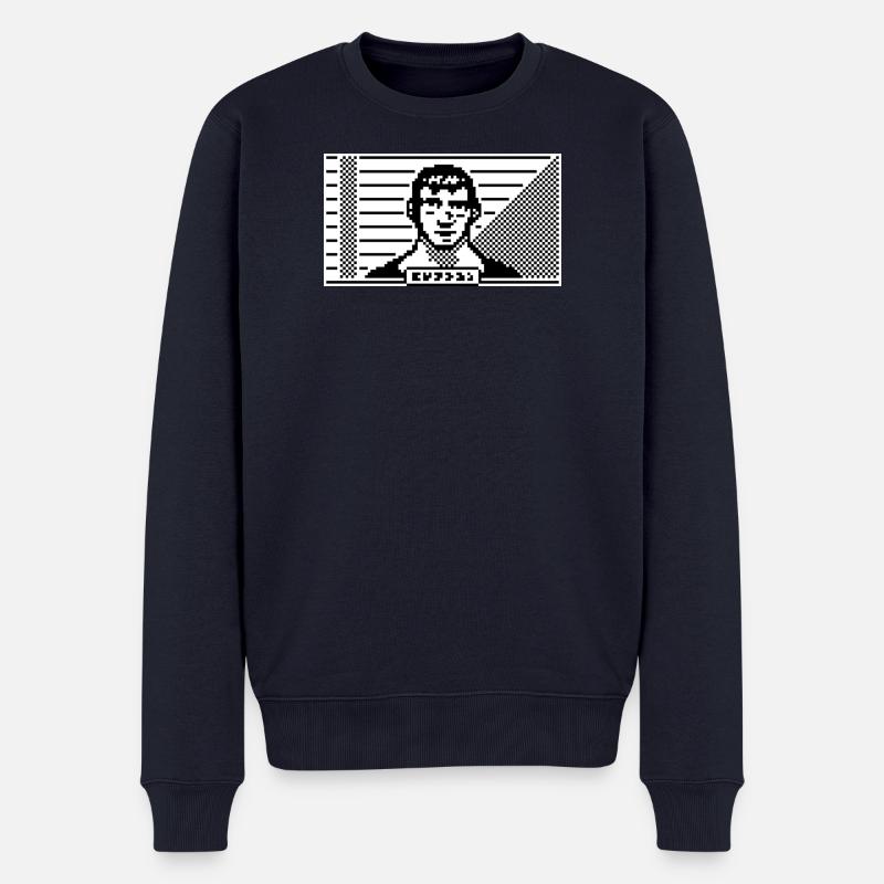 Portrait 8 bits - Pull Premium bio Homme - bleu marine