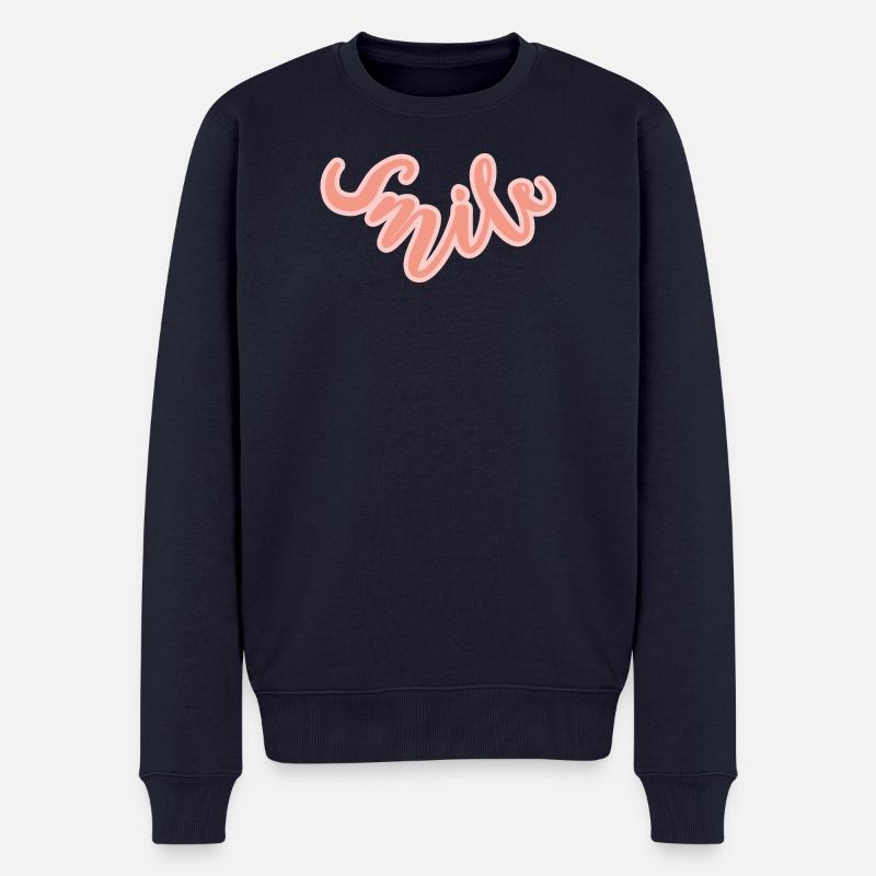 smile - Männer Premium Bio Pullover - Navy
