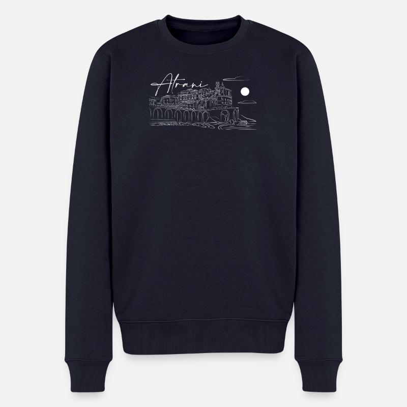 Atrani Landschaftsgestaltung lineart - Männer Premium Bio Pullover - Navy
