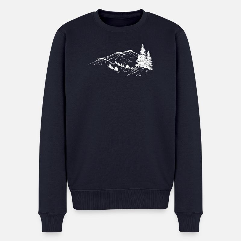 Crête de la Silhouette Alpine - Pull Premium bio Homme - bleu marine