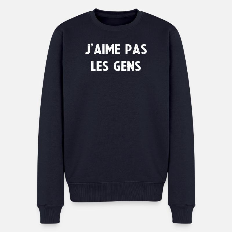Ich mag keine Menschen - Männer Premium Bio Pullover - Navy