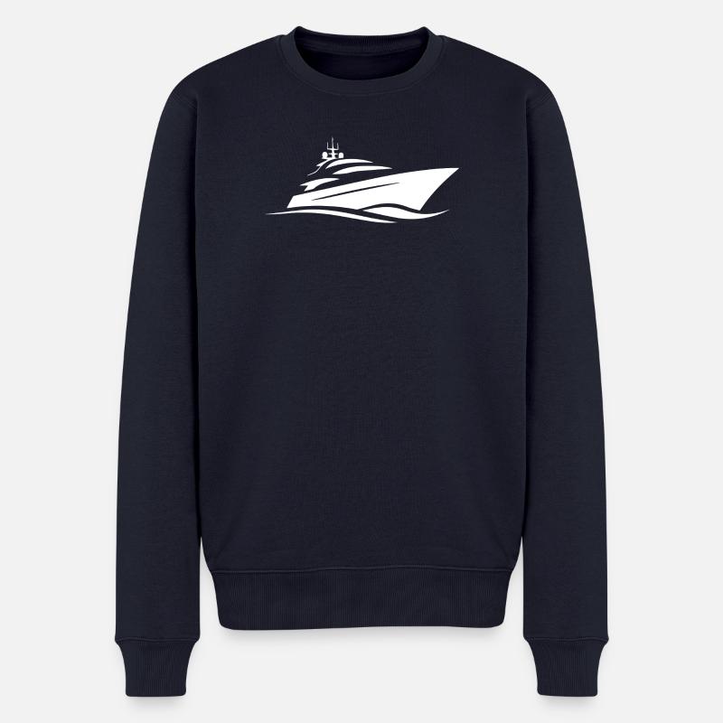 Yacht - Männer Premium Bio Pullover - Navy