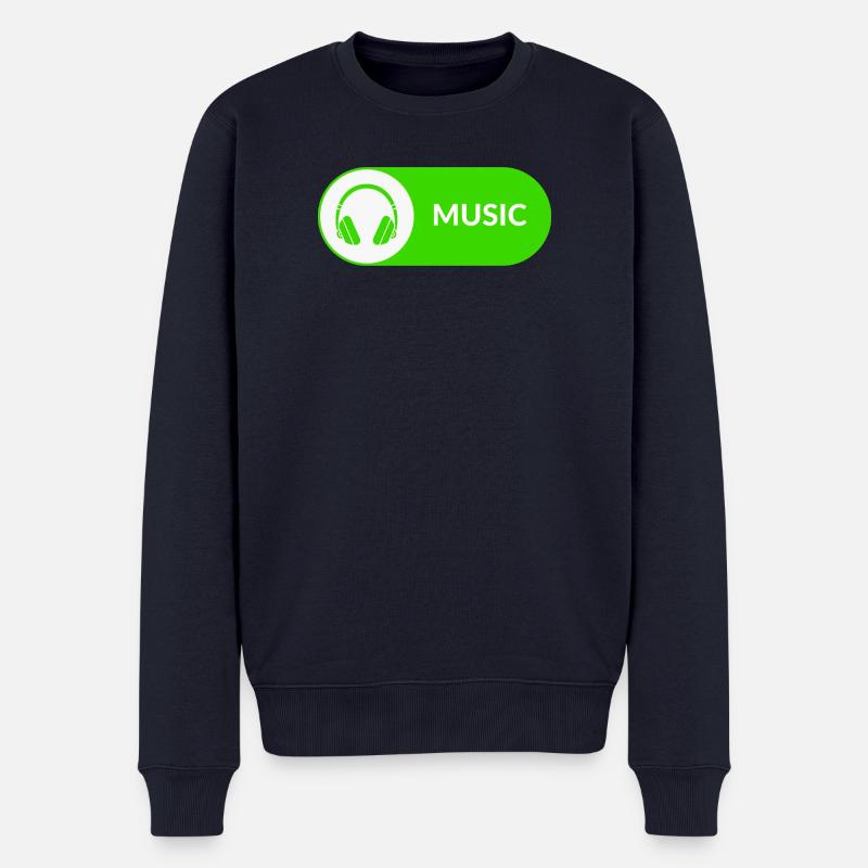 Music-Button - Männer Premium Bio Pullover - Navy