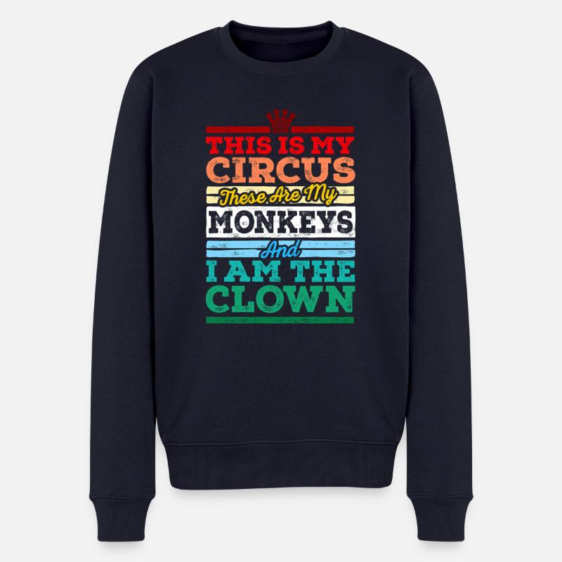 Mon cirque mes singes - Pull Premium bio Homme - bleu marine