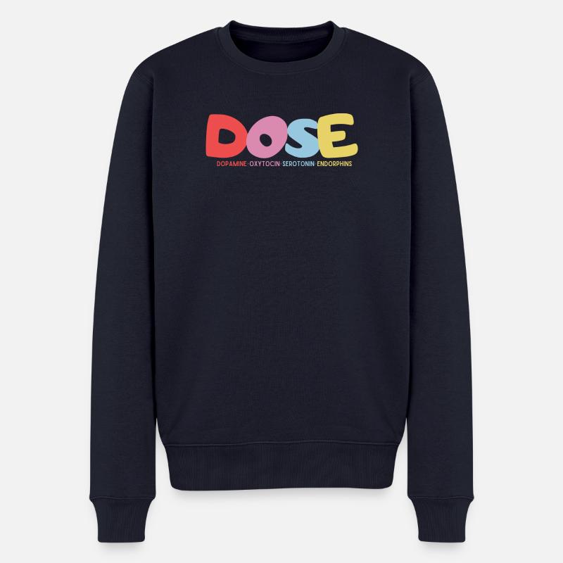 DOSE-Dopamine•Ocytocine•Sérotonine•Endorphines - Pull Premium bio Homme - bleu marine