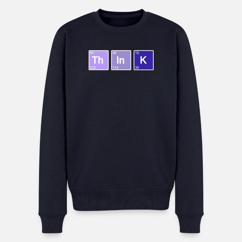 Think (blau) - Männer Premium Bio Pullover - Navy
