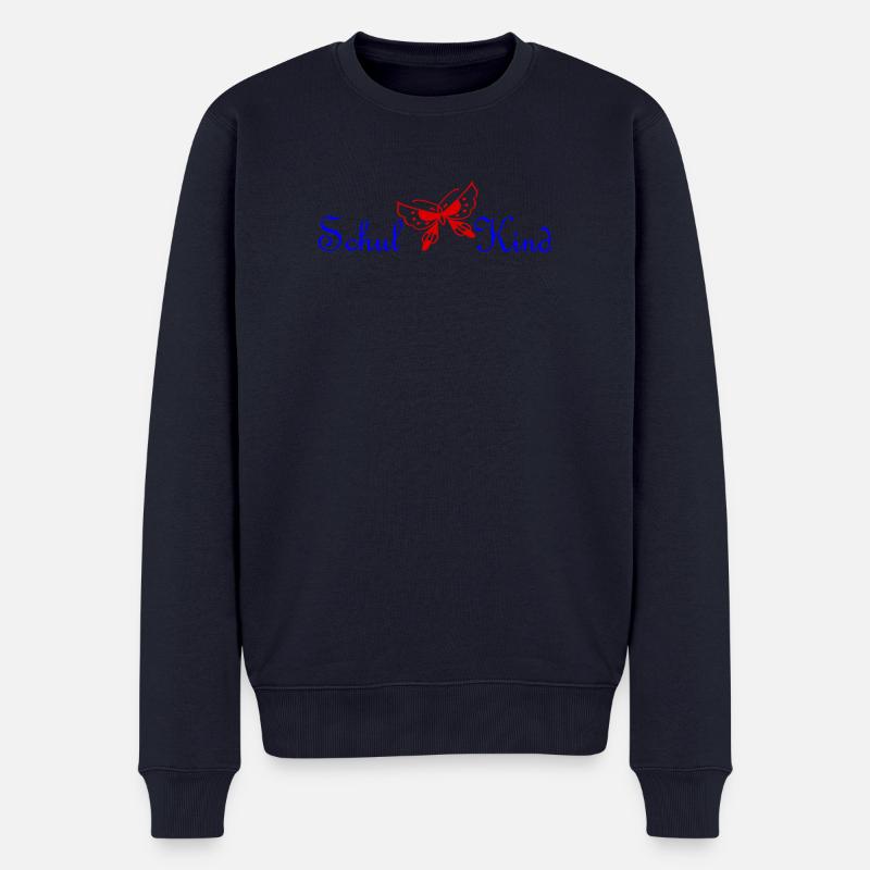 Schulkind Schmetterling - Männer Premium Bio Pullover - Navy