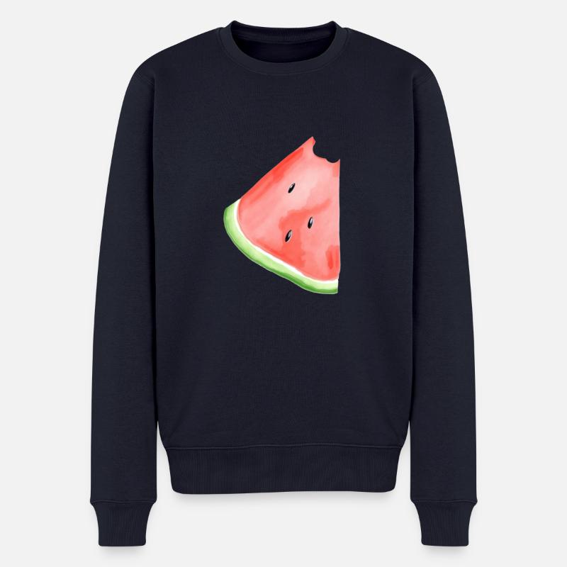 Bemalte Wassermelone - Männer Premium Bio Pullover - Navy