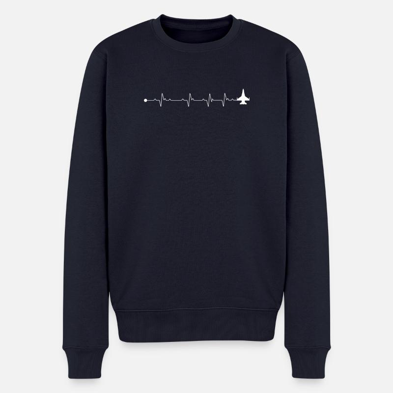 Avion à réaction Heartbeat - Pull Premium bio Homme - bleu marine