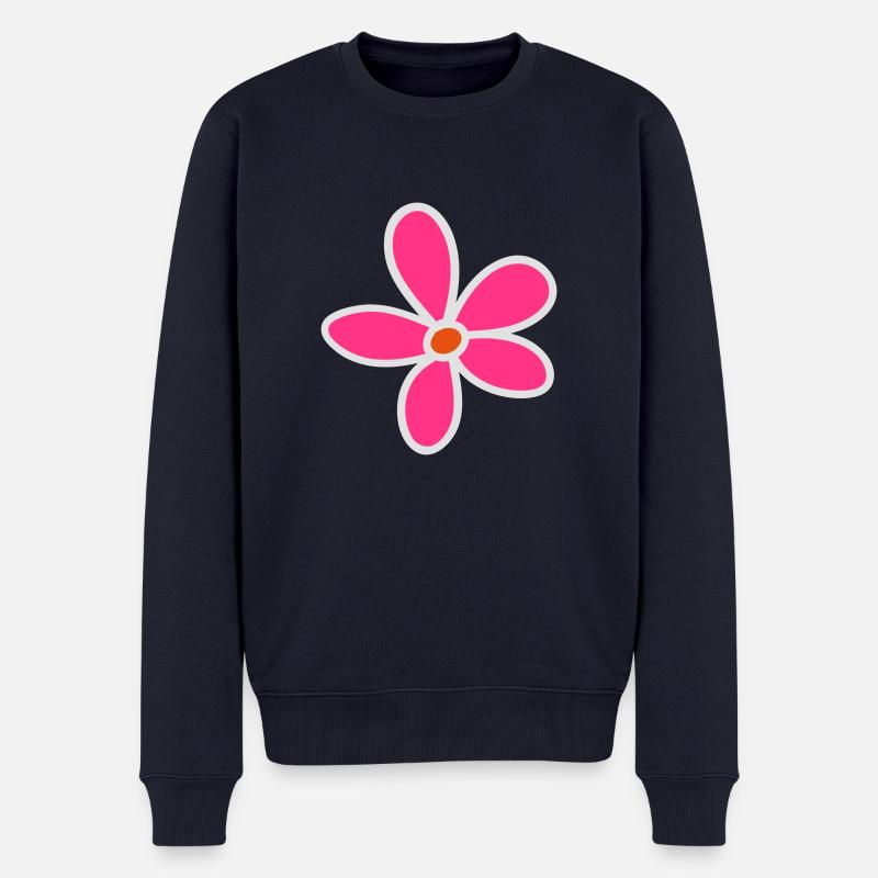 Blume - Männer Premium Bio Pullover - Navy