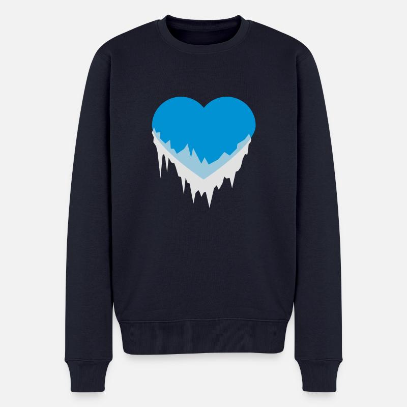 ice heart - Männer Premium Bio Pullover - Navy