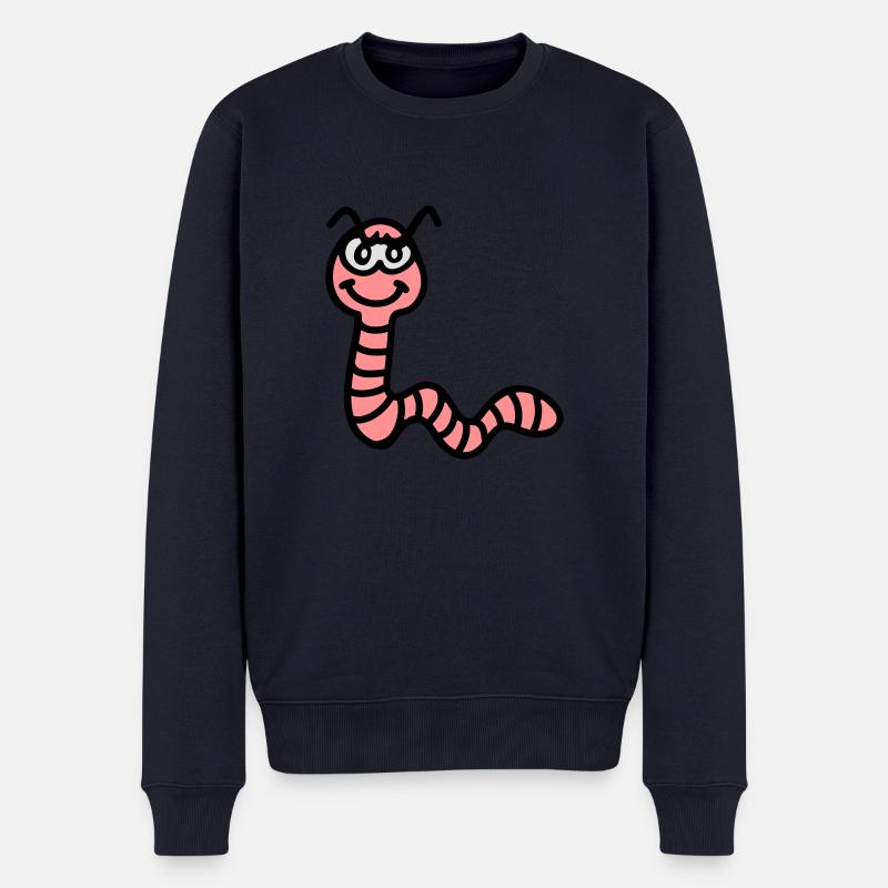 frecher Regenwurm - Männer Premium Bio Pullover - Navy