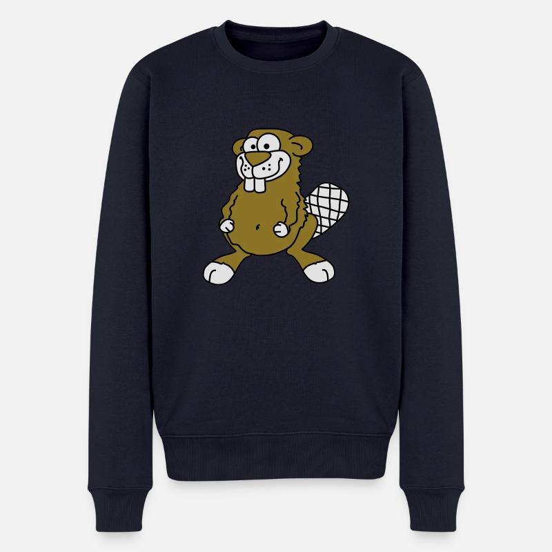 beaver - Männer Premium Bio Pullover - Navy