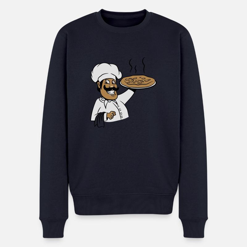 cuire la pizza de cuisson - Pull Premium bio Homme - bleu marine